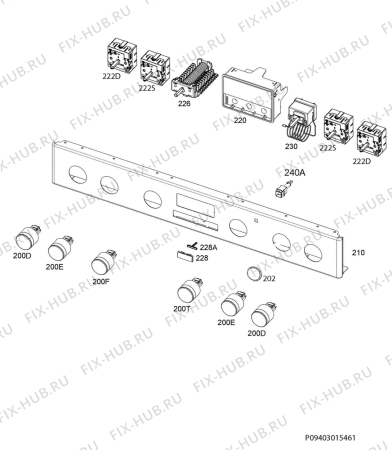 Взрыв-схема плиты (духовки) Voss Electrolux ELK14321HV - Схема узла Command panel 037